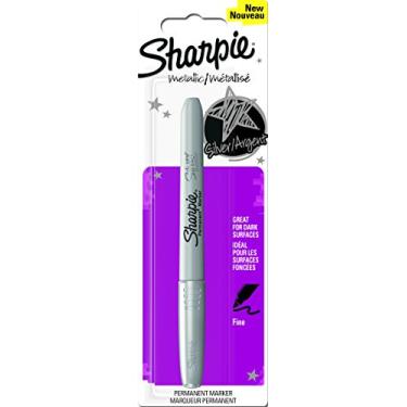 Imagem de Sharpie Marcador permanente metálico de ponta fina - prata, pacote com 1