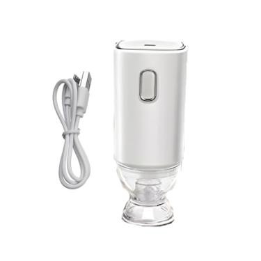 Imagem de Bomba de Vácuo Recarregável USB, Portátil, Branca, Base de Vidro, Dispositivo Elétrico para Sucção, com Cabo de Carregamento