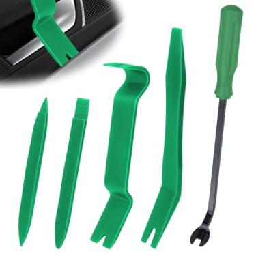 Imagem de Kit de ferramentas de remoção de acabamento automático de 5 peças, kit de ferramentas de grampo de carro plástico sem arranhões, kit de ferramentas de alicate de rebite de painel de porta de carro