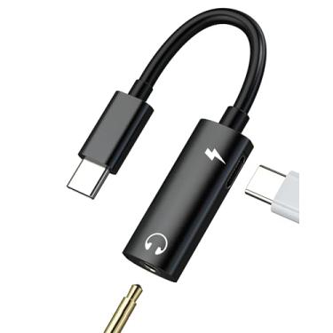 Imagem de Adaptador USB C para conector de fone de ouvido de 3,5 mm (2 em 1) para conector de áudio auxiliar tipo C da Apple, dongle para iPhone 16 15 Pro Max, compatível com Samsung S25 S24 para iPad, Android
