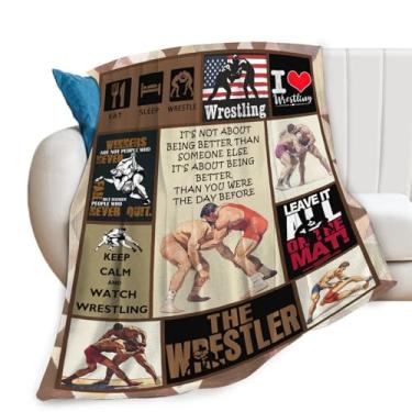 Imagem de Cobertor de luta livre para mulheres e homens, cobertor esportivo ultramacio, aconchegante, decoração de lã, cobertores presentes para homens, adultos, sofá-cama 127 x 101 cm