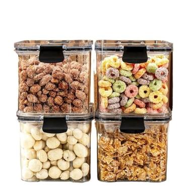Imagem de Monte seu Kit Pote Hermético para Mantimentos de Cozinha Dispensa Armário Plástico(4 Potes - 750ml)