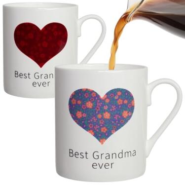 Imagem de Lovift Caneca de café com coração de amor, presente de aniversário para avó, novidade de xícara de chá de cerâmica que muda de cor, presentes de dia das mães para ela, presentes engraçados únicos e