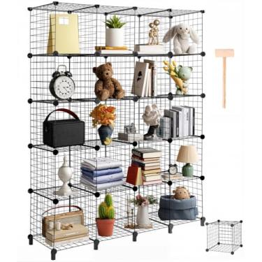Imagem de Estante Organizador Aramada Balcão de Atendimento Expositor de Loja 20 Nichos Prateleira Multiuso, Nichos Prateleira Aramada, Estante Organizadora Guarda Tudo, Preto