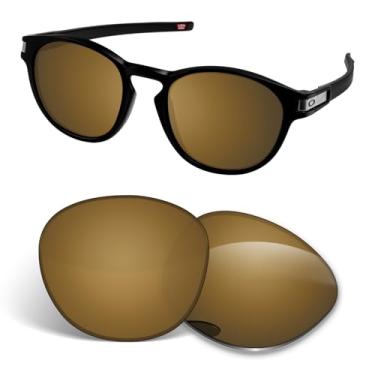 Imagem de Lentes de substituição de 1,5 mm compatíveis com óculos de sol Oakley Latch OO9265 53 mm, antiarranhões e resistentes a impactos - Bronze polarizado