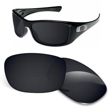Imagem de Lentes de substituição de 1,5 mm compatíveis com óculos de sol Oakley Hijinx, antiarranhões e resistentes a impactos - preto escuro polarizado