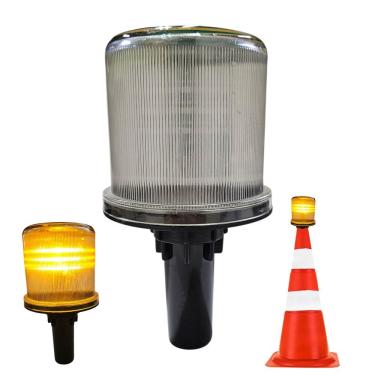 Imagem de Sinalizador Solar Viario Cone Sinalizaçao Transito Rodovia Avenida Obra Estrada Aeporto Segurança Alerta Acidentes