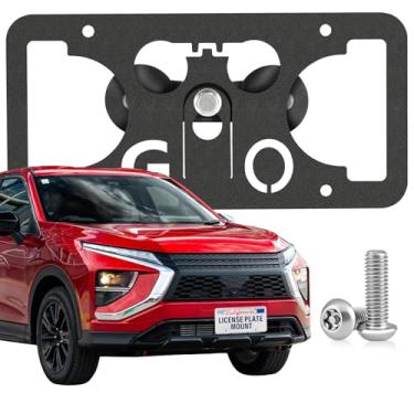 Imagem de Moldura de placa frontal resistente compatível com Mitsubishi Eclipse Cross, Mirage 6ª geração/G4 6ª geração, Outlander 4ª geração/PHEV/PHEV 3ª geração, sem suporte de grade de perfuração, suporte de