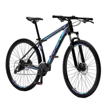 Imagem de Bicicleta Aro 29 KRW Alumínio 24 Vel Freio a Disco Hidráulico S11 - Cor Preto/Azul e Roxo, Quadro 21