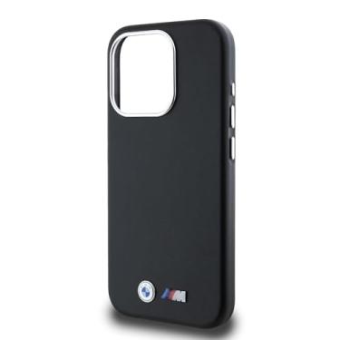 Imagem de BMW Capa Capinha de Couro PU Fosco para iPhone 15 Pro ao 16 Pro Max Case Oficial BMW, Botões Metálicos, Textura aveludada, Resistência a Quedas, Minimalista, Garantia 1 Ano (IPHONE 16 PRO MAX)