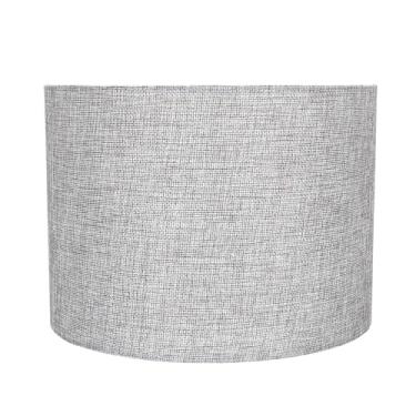 Imagem de Linen Fabric Lamp Shade Gray Compatible Light Cover for Table Desk Floor Lamps Stable Structure Easy to Install Natural Texture for Bedroom Living Office Decor