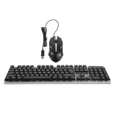 Imagem de Ergonomic Wired Gaming Keyboard Mouse Combo with LED Backlit Colorful Lighting Spill-Resistant Construction for Laptop Computer Accessories