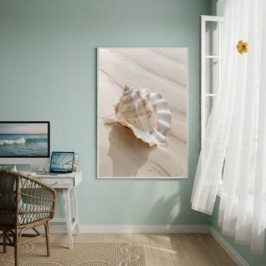 Imagem de Quadro Decorativo Concha Marinha-70x50cm Cor:Moldura Branca - Quadros 