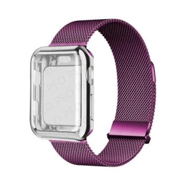 Imagem de Pulseira De Metal Com Fecho Magnético Para Apple Watch, 45mm 44mm 38mm