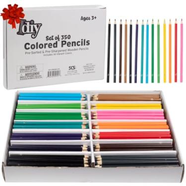 Imagem de Caixas a granel para lápis de cor – 20 cores vibrantes por conjunto, 14 cada (350 unidades) – pré-afiadas, testadas com segurança para crianças, professores, aula de arte, projeto de artesanato de