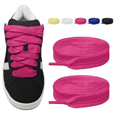 Imagem de LUMIMITUAN Cadarços gordos para Adidas Campus 00s, 16 mm, grossos, planos e largos, atacadores de substituição para tênis, rosa, 91cm/36inch