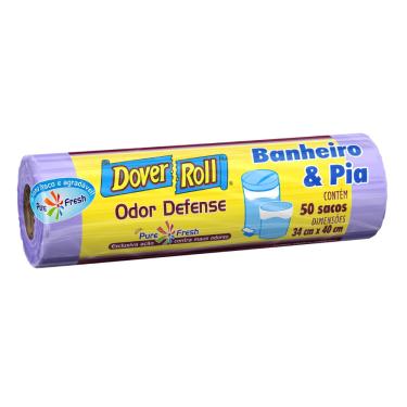 Imagem de SACO PARA LIXO PIA E BANHEIRO 10L DOVER ROLL ODOR DEFENSE 50 UNIDADES