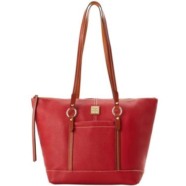 Imagem de Dooney & Bourke Bolsas de mão para mulheres, bolsa de couro de grão de seixo com compartimentos com zíper, Vermelho, One Size