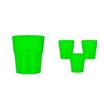 Imagem de Kit 4 Copos Mini Roma Verde Neon 300Ml Plástico Premium - Bb Store