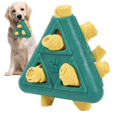 Imagem de Brinquedo distribuidor de alimentos para cães, dispensador de comida para cães em forma de pirâmide – Quebra-cabeça resistente a mordidas para filhotes de tamanho pequeno, médio e grande