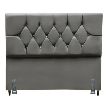 Imagem de Cabeceira Para Cama Box King 195 Cm Manuela Com Frame Suede Cinza