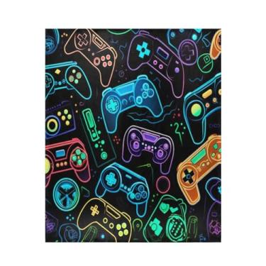 Imagem de Blueangle Manta colorida para controles de videogame super macio e quente, 127 x 152 cm, leve para todas as estações, cobertor aconchegante para cama, sofá, sofá, fácil de cuidar (112)