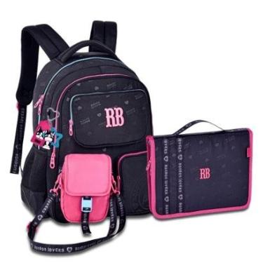 Imagem de Mochila com Shoulder Removível e Estojo Fichário Rebecca Bonbon-Feminino