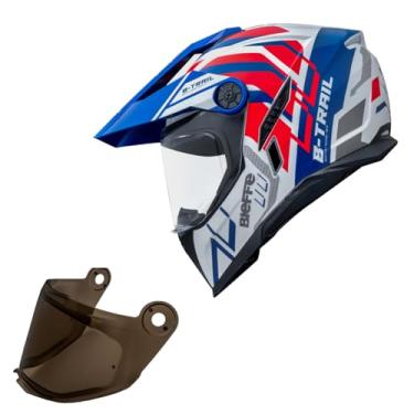 Imagem de Capacete Bieffe B-Trail Defender Branco Moto + Viseira Fume (58)