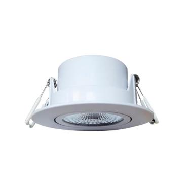 Imagem de Luminária LED Spot Embutir Redonda, 7W Bivolt, Branco Quente 3000K, 10cm, Plástico, 400 Lúmens, para Teto Gesso