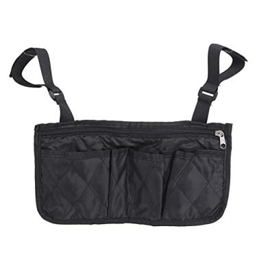 Imagem de YWBL-WH Bolsa Lateral para Cadeira de Rodas Com Design Versátil, Amplo Armazenamento, Ajuste Universal, Bolsa de Armazenamento de Apoio de Braço para Deficientes, Idosos, Tecido Não Tecido, 12,72 X 6,89 pol.