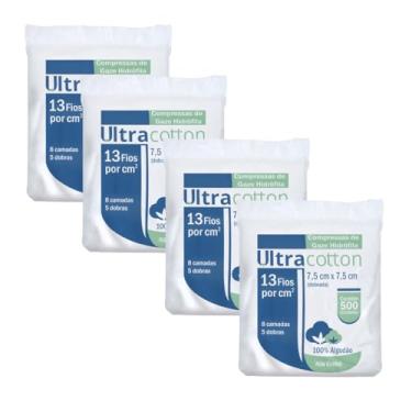 Imagem de Compressas de Gaze 13 Fios 2000 Unidades | Não Estéril | 8 Camadas | 5 Dobras | 100% Algodão