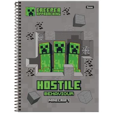 Imagem de Caderno Universitário 10 Matérias Espiral Capa Dura 160 Folhas Minecraft Capa B Foroni