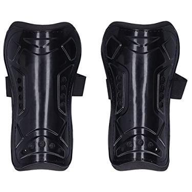 Imagem de CUOFYUNL 1 par de caneleiras de futebol guarda caneleiras esportivas de futebol protetor de perna para treinamento de adultos (Preta)