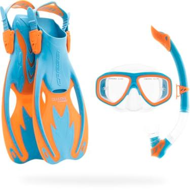 Imagem de Conjunto infantil Cressi Rocks, azul/laranja G/GG