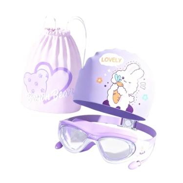 Imagem de Vaveren Touca de Natação Infantil, Touca de Banho, Equipamento Profissional de Mergulho, de Banho para Esportes Aquáticos com Óculos de Mergulho para Crianças