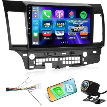 Imagem de [4+64G] para Mitsubishi Lancer 2008-2017 Upgrade Radio: NHOPEEW 10,1 polegadas IPS Touchscreen Android Lancer Stereo - Carplay sem fio e Android Auto, página inicial personalizada, 5G/WiFi, GPS, DSP +