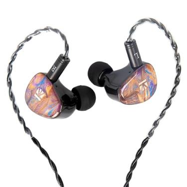 Imagem de Fones de ouvido KBEAR KB02 com revestimento de resina colorida, fones de ouvido para monitor de ouvido intra-auriculares com fio de condução óssea, fones de ouvido IEM HiFi com cabo OFC de 2 pinos 4N