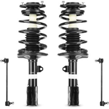 Imagem de ILONPA Amortecedores dianteiros com conjunto de amortecedor de mola helicoidal + elos de barra oscilante para Prius 2004 2005 2006 2007 2008 2009 Substituir 172357 172358 K90433