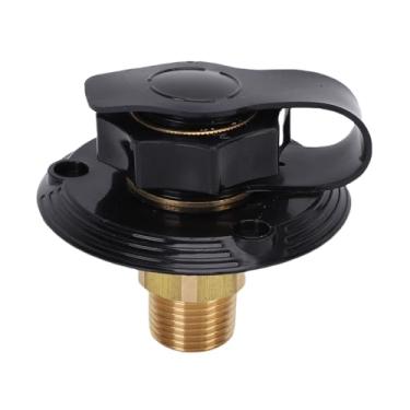 Imagem de Luocute Flange de Entrada de água RV, Tubo de Rosca de Latão ABS de 3 Polegadas Com Válvula de Retenção, Botão de Fácil Aderência para Trailer de Trailer Marinho Motorhome Abastecimento (Preta)