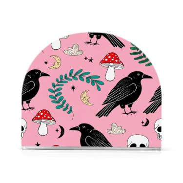 Imagem de Wassud Porta-guardanapos de acrílico Black Crows, dispensador de guardanapos de papel moderno em forma de U para mesa, cozinha, sala de jantar, bancada 1 peça (comporta 50-60 guardanapos)