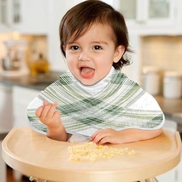 Imagem de CEBUGI Panos para Arrotar Musselina para Bebês 56 x 28 cm Toalhas de Banho Absorventes Macias Búfalo Xadrez Algodão Arrotar Trapos para Bebês Meninos e Meninas Pacote com 4