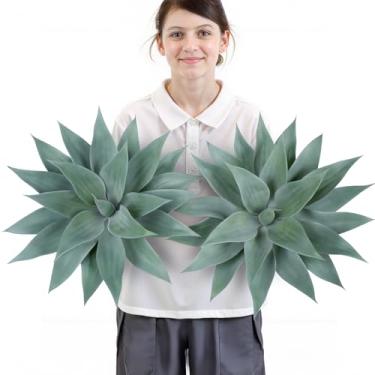 Imagem de Velener Planta de agave azul artificial para uso externo – plantas de agave falsas resistentes a UV de tamanho pequeno para decoração interna e externa (71 cm) - pacote com 2