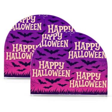 Imagem de Wassud Porta-guardanapos de acrílico assustador tema de Halloween moderno dispensador de guardanapos de papel em forma de U para mesa, cozinha, sala de jantar, bancada 2 peças (comporta 50-60