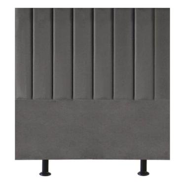 Imagem de Cabeceira Estofada De Cama Casal Box 140 Cm Alice Corino Cinza
