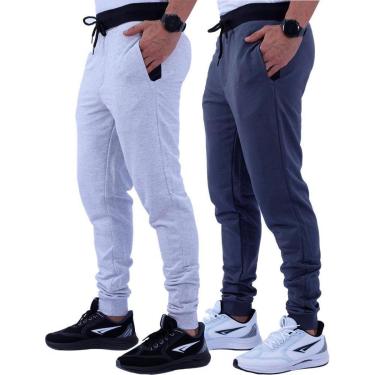 Imagem de Kit 2 Calças Masculina MXD Conceito Moletom Slim Fit Cores Cor:;Tamanho:GG;Gênero:Masculino-Masculino