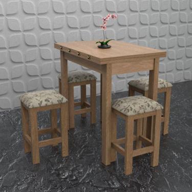 Imagem de Conjunto De Mesa Dobrável Com 4 Bancos Romana Móveis Meneghetti Inovata