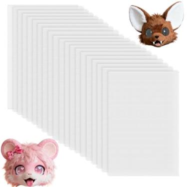 Imagem de 20 peças 0,5 mm 30 cm x 20 cm Fursuit Eyes Mesh Plastic PVC White Mesh Sheet Waterproof Printable for Mask Furry Cosplay Props Fursuits Sculpting Supplies