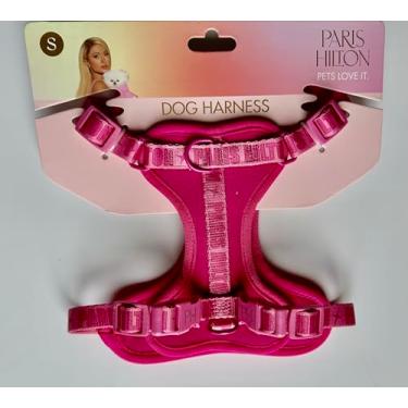 Imagem de Peitoral para cães, rosa choque, tamanho extra pequeno, colete ajustável para animais de estimação com fivelas seguras