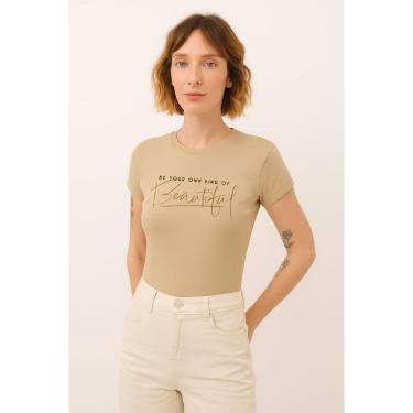 Imagem de Camiseta Feminina Beautiful Polo Wear Bege Medio-Feminino