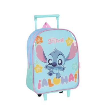 Imagem de Mochila rodinhas infantil pre-escolar creche stitch ic42674sc luxcel, 